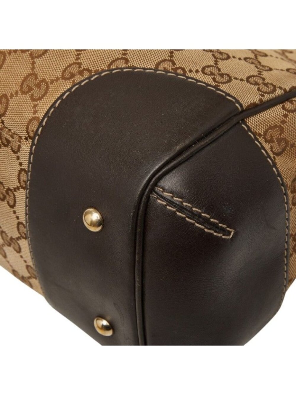 Gucci GG Canvas Tote Beige Leather - Picture 6 of 10